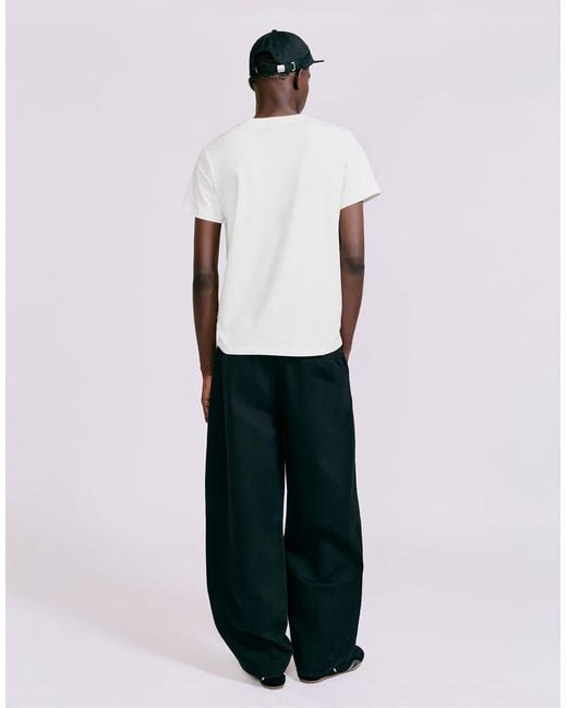 Pull&Bear White Muscle Fit Slogan T-Shirt for men