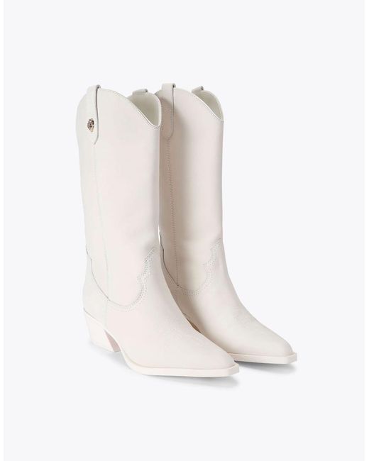 Kurt Geiger White Kc Kiss Cowboy Boot Knee Boots