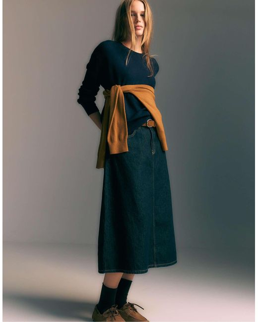 Stradivarius Blue – besonders weiches, strukturiertes sweatshirt aus 100% filz