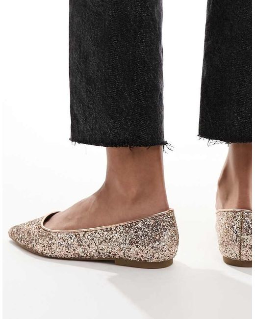 ASOS Metallic Lucky Pointed Ballet Flats