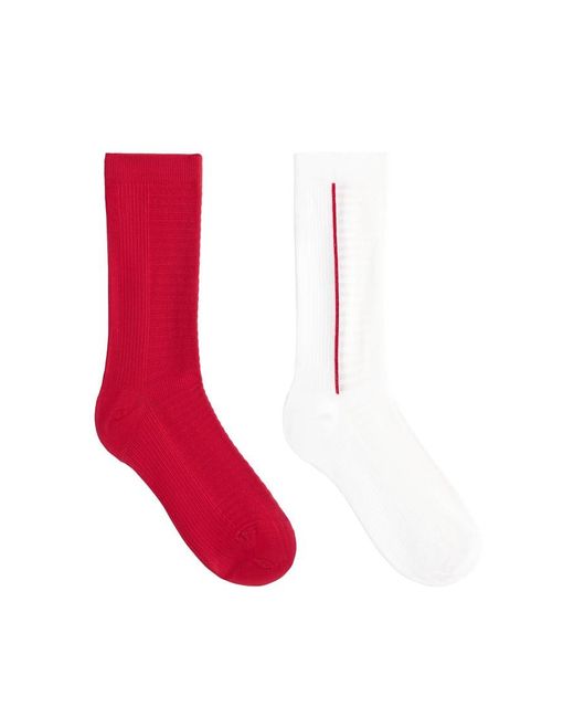 Oysho Red 2 Pairs Of Classic Polyamide Blend Training Socks