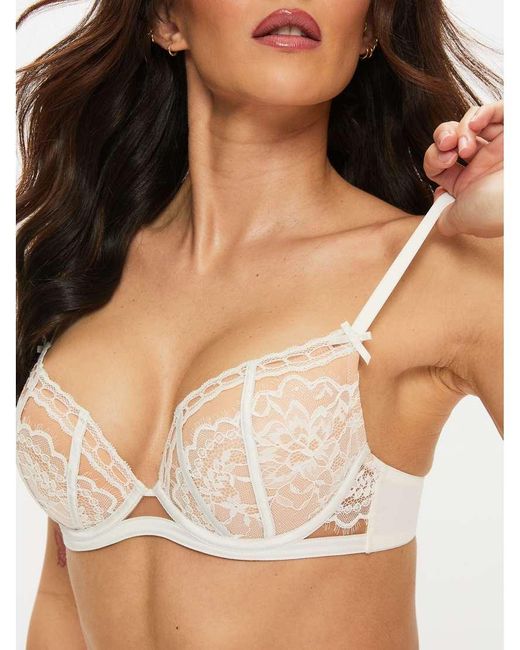 Ann Summers White Bridal Caged Lace Padded Plunge Bra