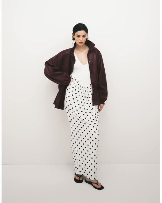 ASOS Red Drop Waist Cinched Leather Look Jacket