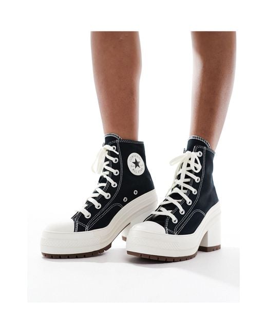 Chuck taylor '70 deluxe - stivali stile sneakers con tacco neri di Converse in Black