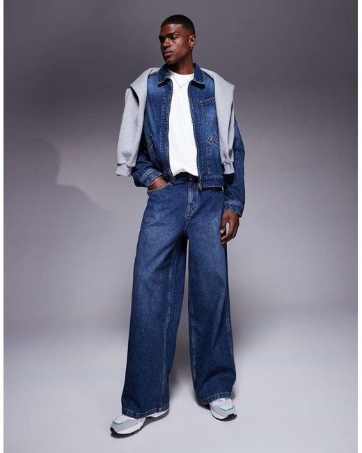 Vaqueros Muy Holgados Con Lavado Medio De (Parte De Un Conjunto)-Azul ASOS de hombre de color Blue