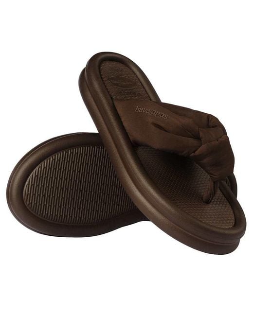 Havaianas Brown Overpuff Boho Flip Flops