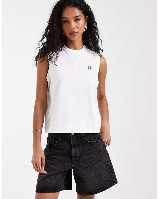 Fred Perry Black Peached Jersey Tank Top