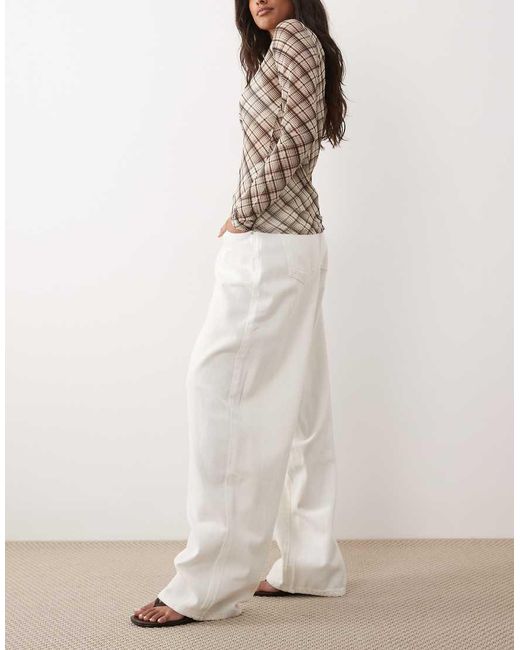SNDY'S White Cotton Lightweight Slouch Balloon Leg Jeans
