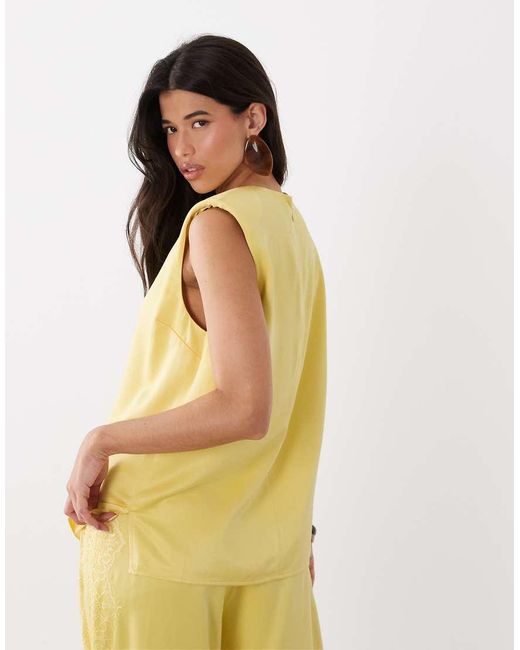 ASOS Yellow Tailored Woven Oversized Tee
