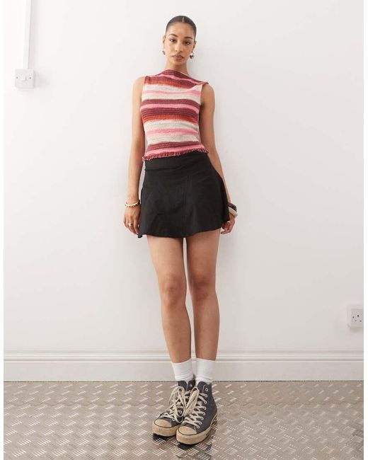 Reclaimed Vintage Pink Flippy Mini Skirt With Godets
