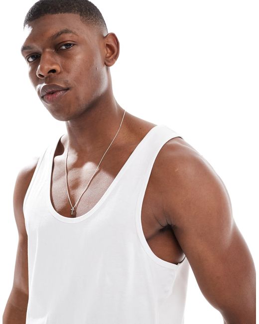 ASOS – es trägershirt in White für Herren