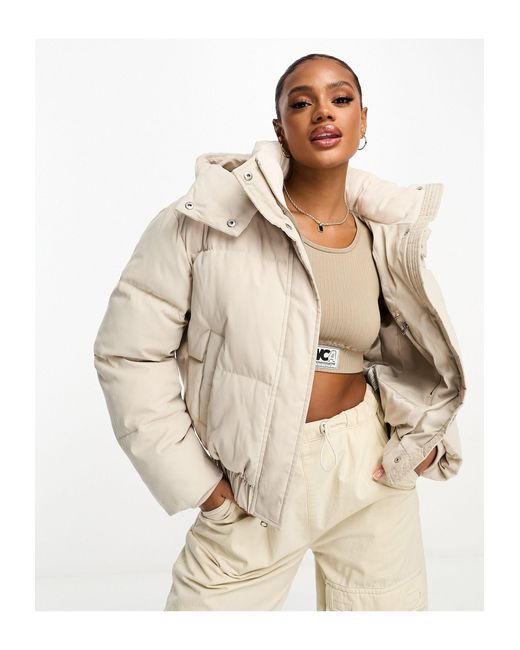 Abercrombie & Fitch Natural Ultra Mini Puffer Jacket With Hood