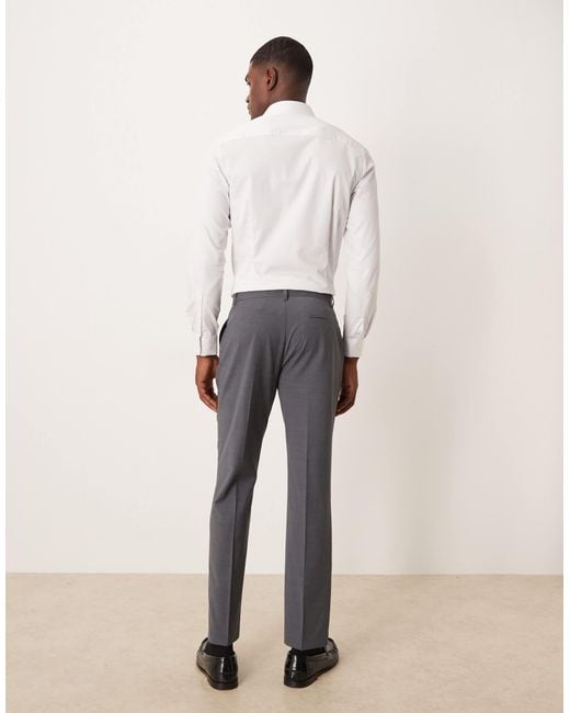 ASOS Natural Washable Wool Slim Suit Trouser for men
