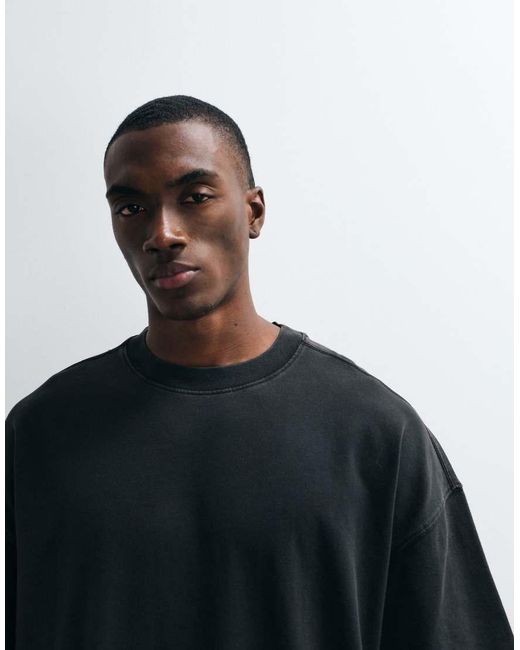 4505 Black Icon Heavyweight Cotton Oversized T-shirt With Quick Dry Finish for men