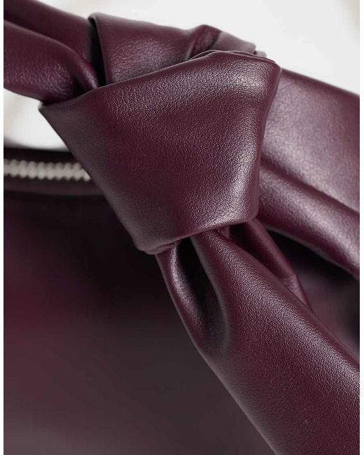 Pieces Purple Knot Detail Cross Body Bag
