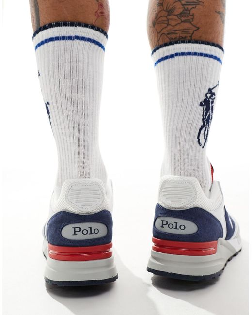 Trackster 200 - sneakers blu, bianche e rosse con logo di Polo Ralph Lauren in White da Uomo
