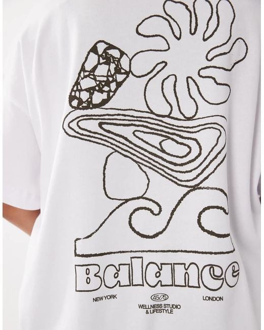 4505 White Curve Heavyweight Cotton Oversized T-shirt With Studio Back Print