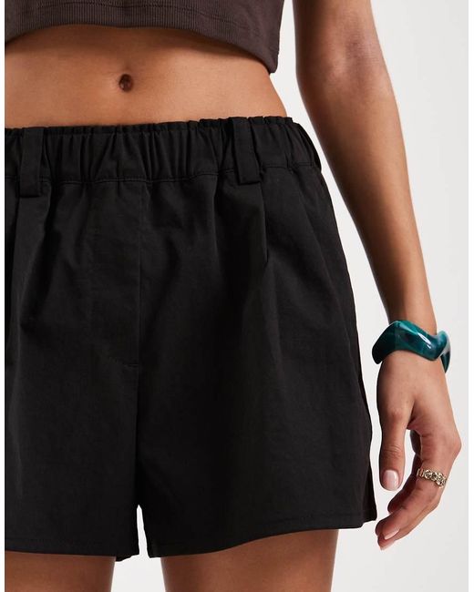 JJXX Black Twill Shorts With Elasticated Waist
