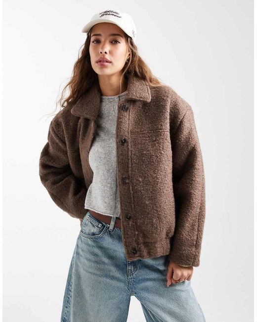 Mango Brown Teen Teddy Jacket