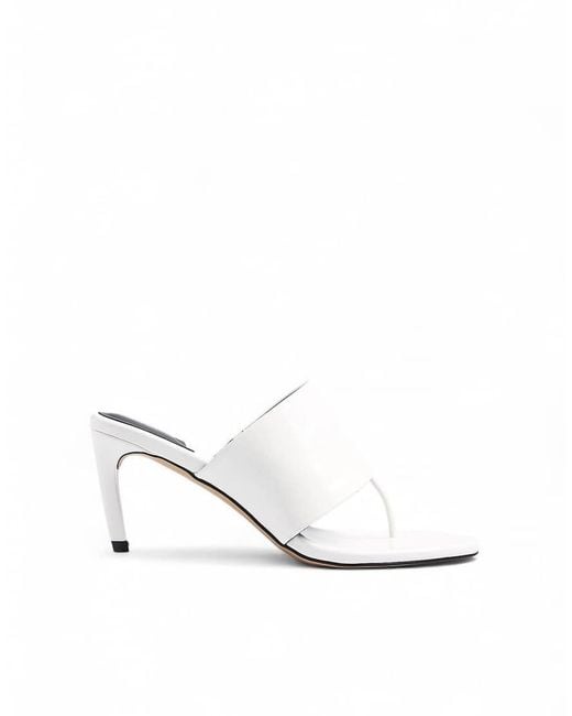 NA-KD White Wide Strap Heels