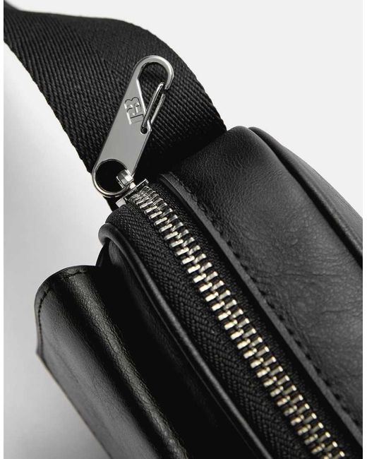 Pull&Bear Black Crossbody Bag With Flap for men