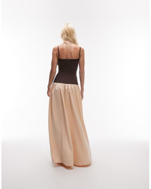 WeWoreWhat Natural Ruffle Corset Maxi Dress
