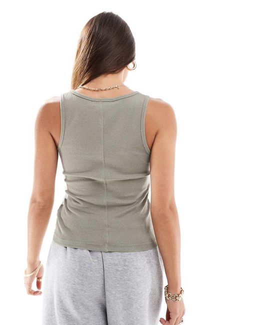 Brave Soul Gray Ribbed Tank Top