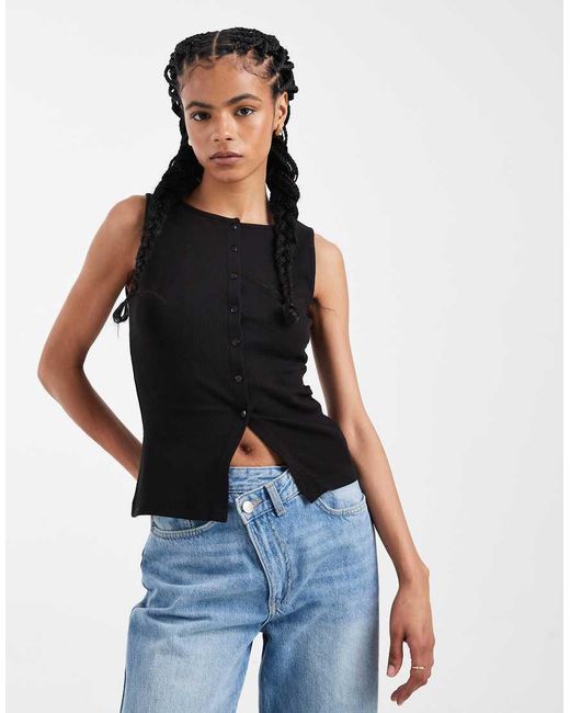 Brave Soul Blue Button Down Vest