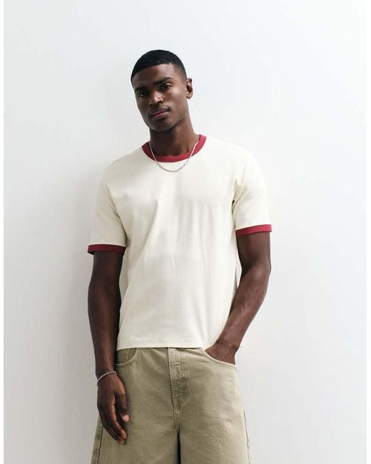 Jack & Jones White Ringer Tee for men