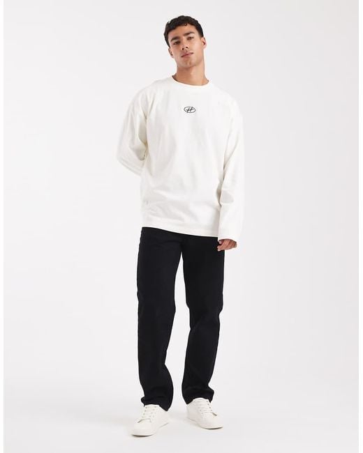Maglietta A Maniche Lunghe Oversize di ASOS in White da Uomo