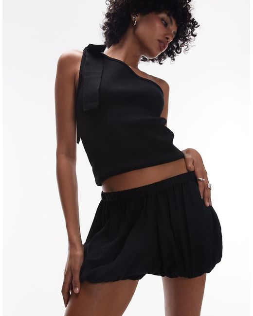 & Other Stories Black Puffball Shorts With Drawstring Waist