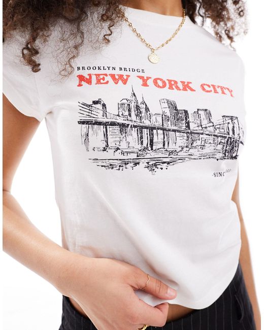 ASOS White Baby Tee With New York City Graphic