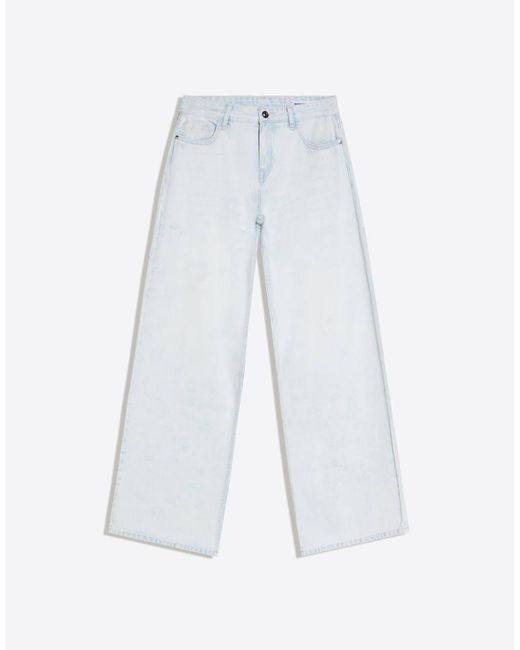 Bershka Black Low-Rise Wide-Leg Jeans