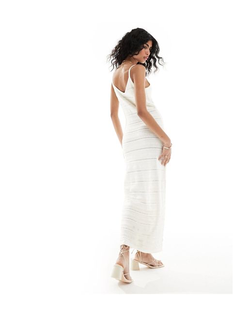 4th & Reckless White Lucca Knit Cami Maxi Beach Dress