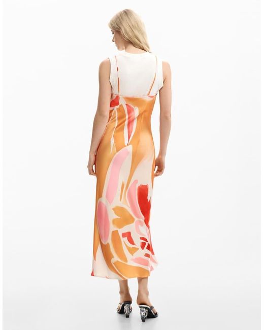 Desigual White 2-In-1 Dress With Straps