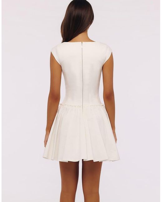 House Of Cb White Kaia Cotton Mini Dress