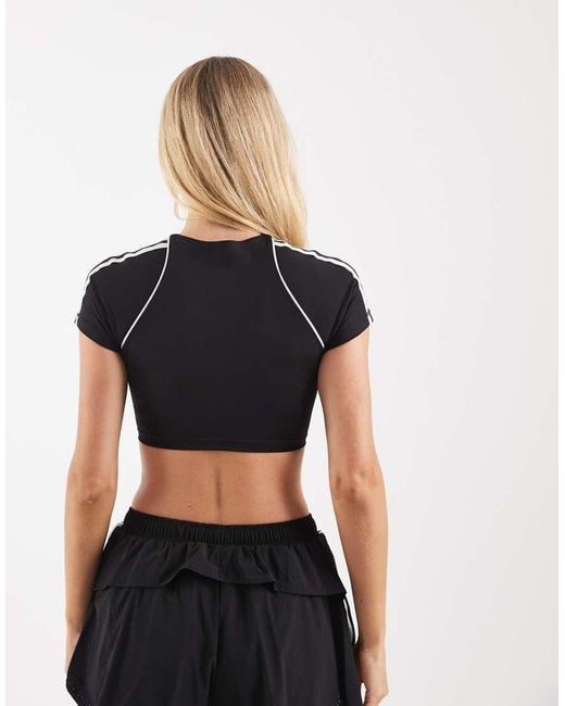 Adidas Originals Black Adidas Originals Sport Superstar Bra Tee
