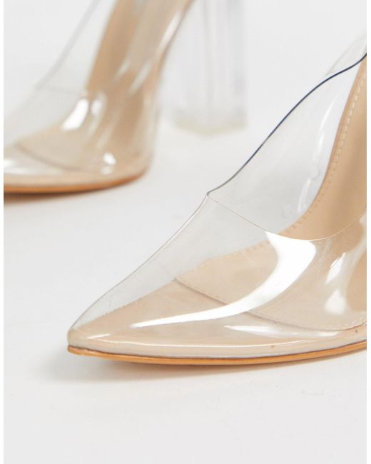 public desire afternoon mid clear heeled sandals