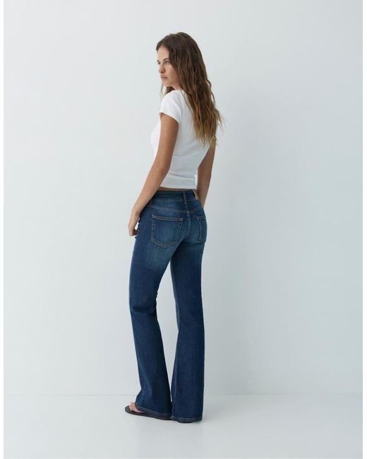 Pull&Bear Blue Low-Rise Bootcut Jeans