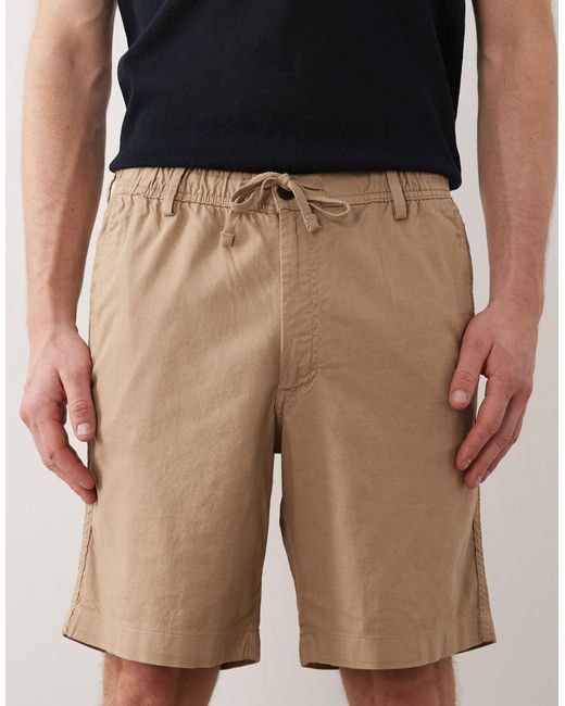 Jack & Jones Blue Drawstring Linen Mix Shorts for men