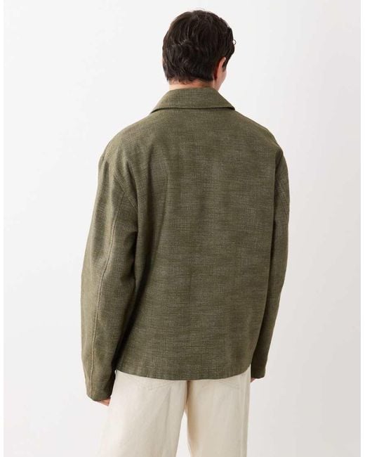 ASOS Green Cotton Worker Jacket for men