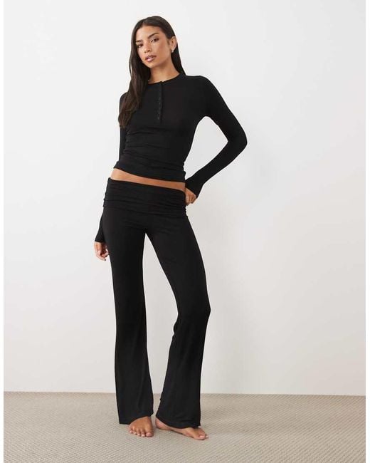Cotton On White Airy Soft Roll Waist Pant