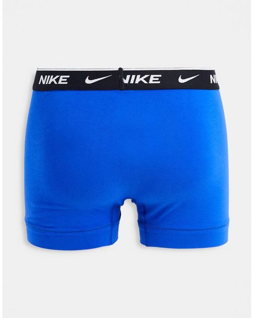 Nike Blue 3 Pack Cotton Stretch Trunks for men