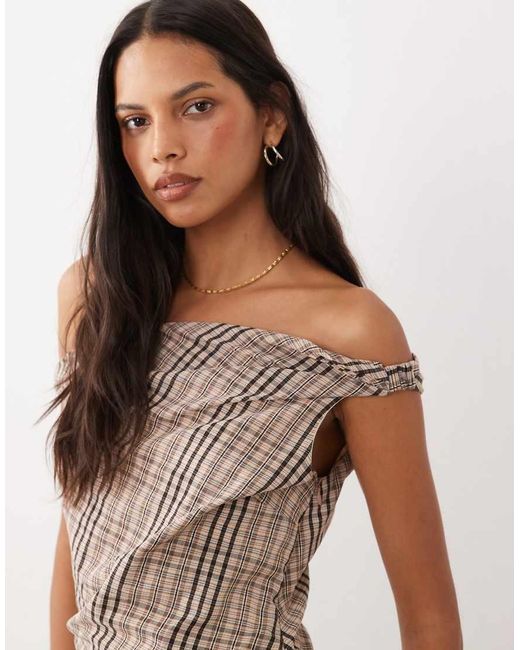 Mango Natural Asymmetric Mini Dress
