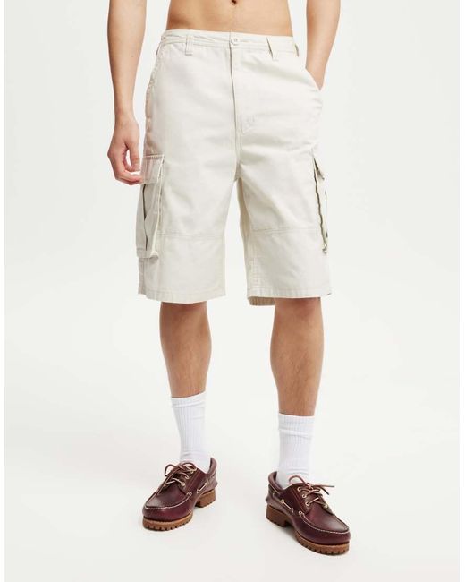 Cotton On Natural Cotton On Baggy Cargo Short for men