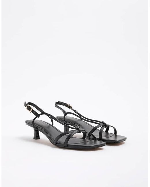 River Island White Kitten Heel Sandal
