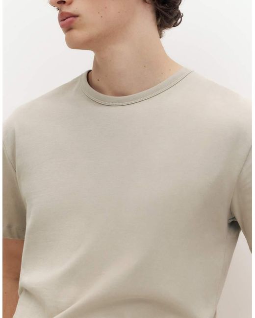 Pull&Bear Natural Slim Fit Basic T-shirt for men