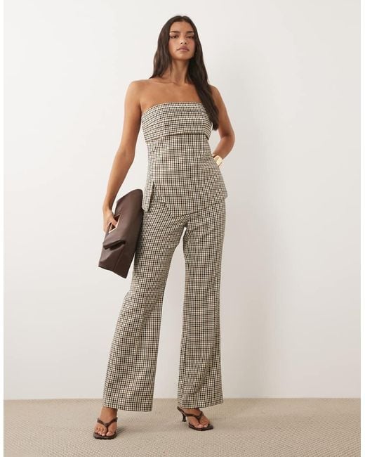 ASOS Brown Tailored Tuck Detail Top