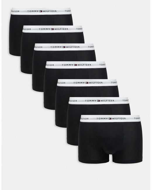 Tommy Hilfiger – signature essentials – 7er-pack unterhosen aus baumwolle in Black für Herren