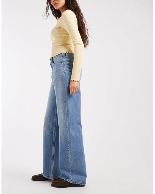 ASOS Blue Circular Design Collection Wide Leg Dad Jeans